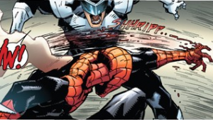 C'est bien du sang. Extrait de Superior Spider-Man #1
